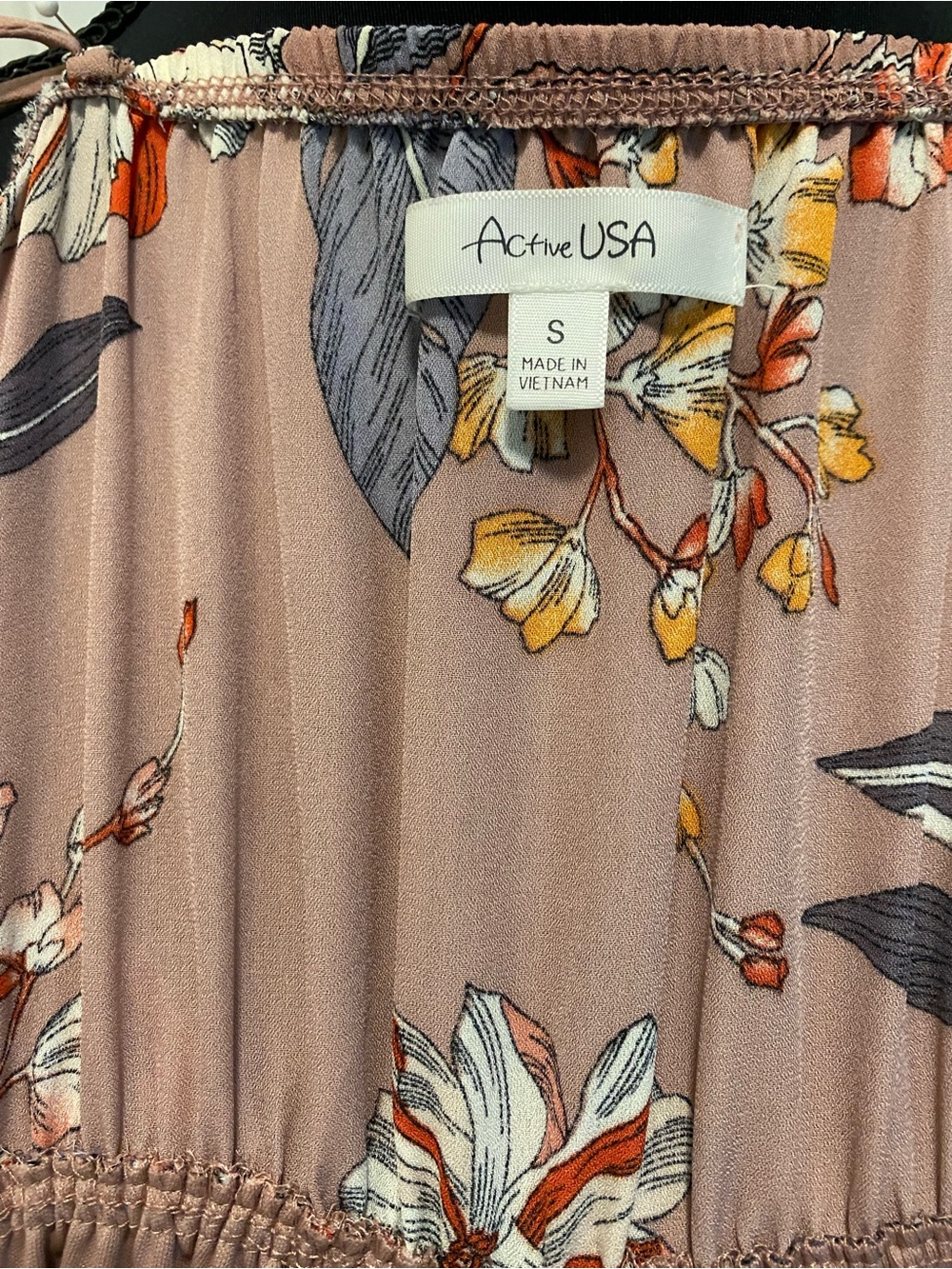 Active USA Mauve Floral Wrap-Front Wide-Leg Jumpsuit Size Small New - Picture 7 of 8